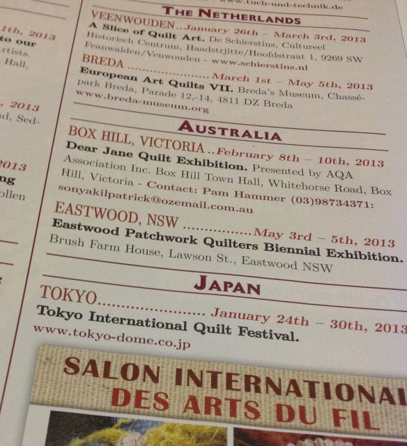 Quiltmania Diary Dates