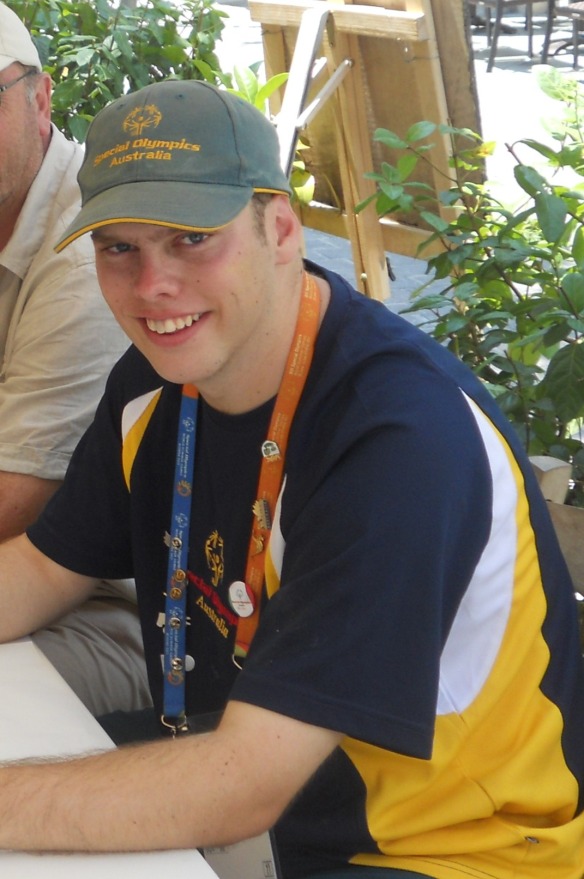 Harry Langford in Greece with Special Olympics